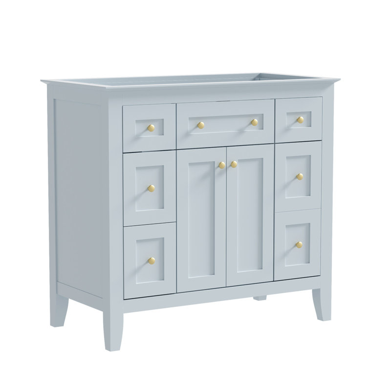 35.51'' Single Bathroom Vanity Base Only, Light Blue