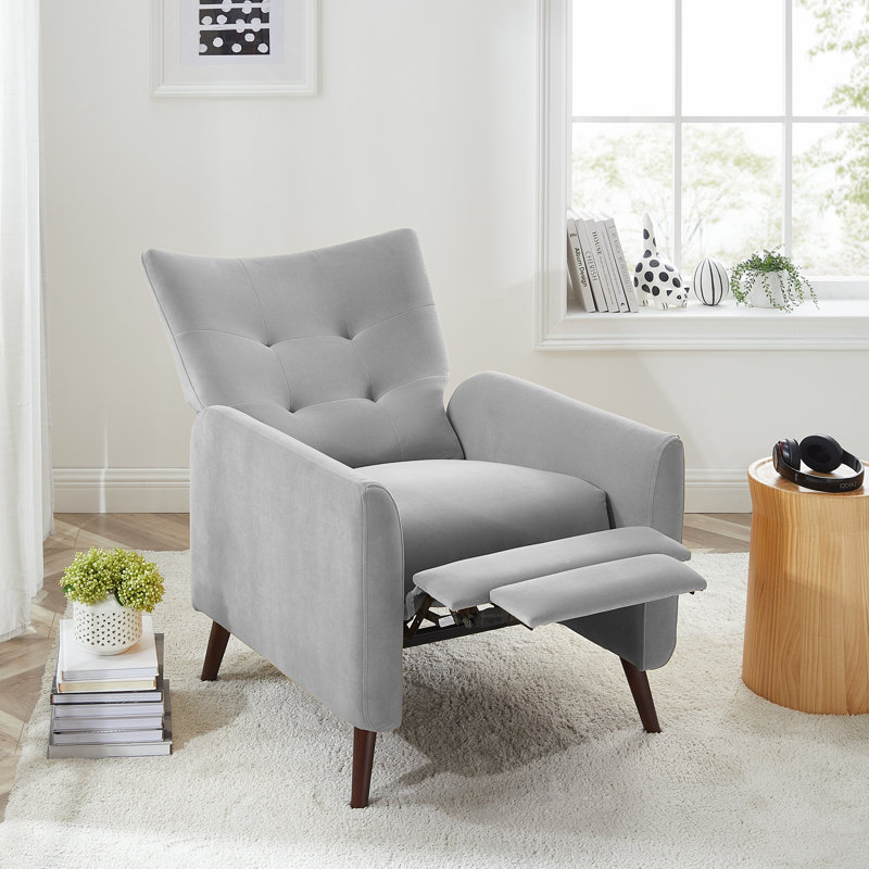 Fauteuil inclinable Ruso, Velours gris