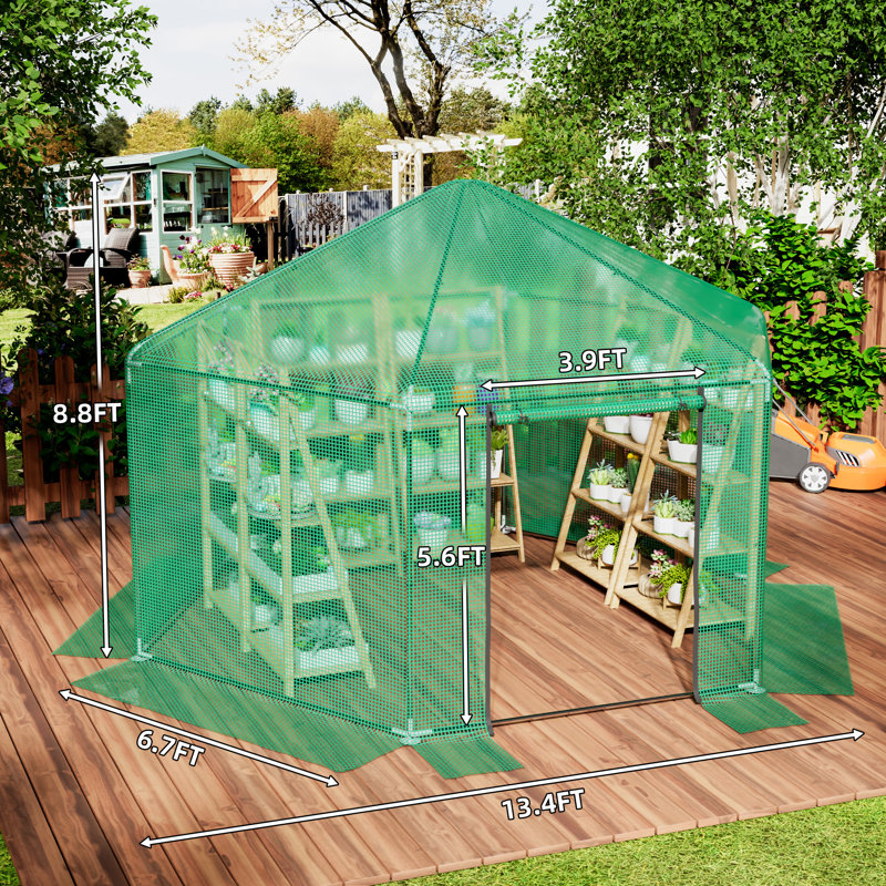 Heavy-duty Hexagonal Green House, 8.8" H x 13.4" W x 13.4" D