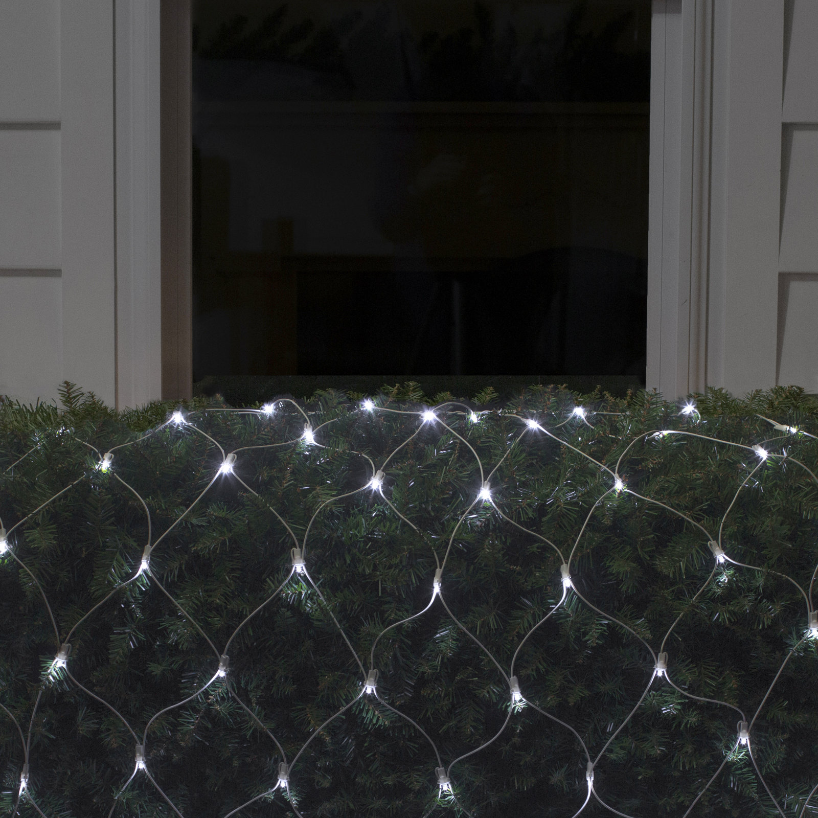 LED Wide-Angle Net Column Wrap Lights, Pure White, 0.25" H x 48" W x 72" D