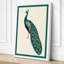 Elegant Peacock Profile Botanical - Wrapped Canvas-1989593408-1989593421