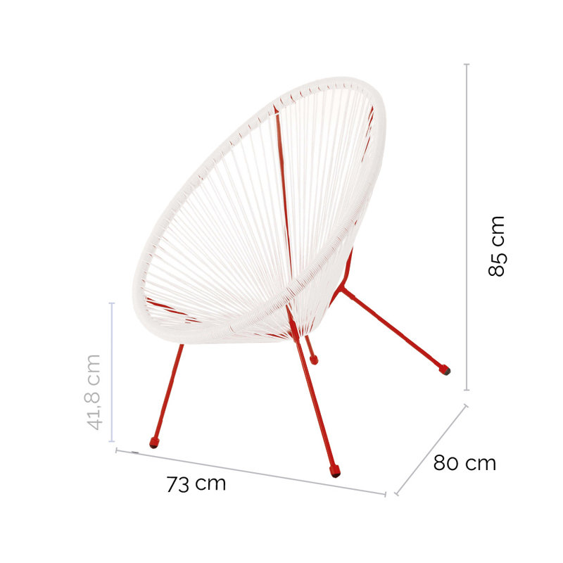 Hallwood Wicker Outdoor Lounge Chair, White/Paprika