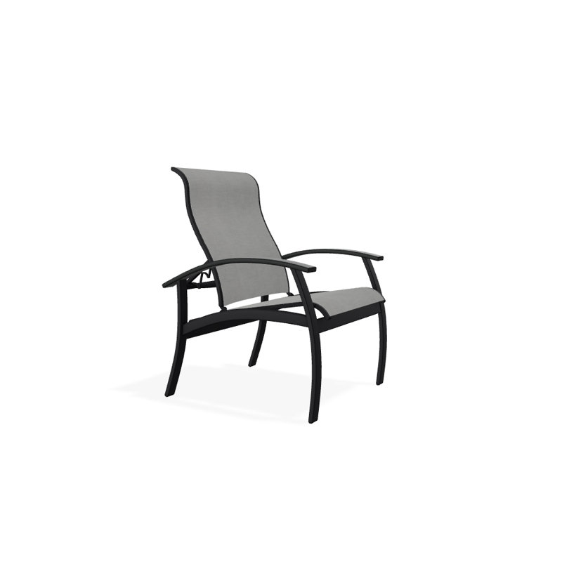Chaise de patio Askar, Alliage Sunbrella®, Graphite classique, Noir texturé