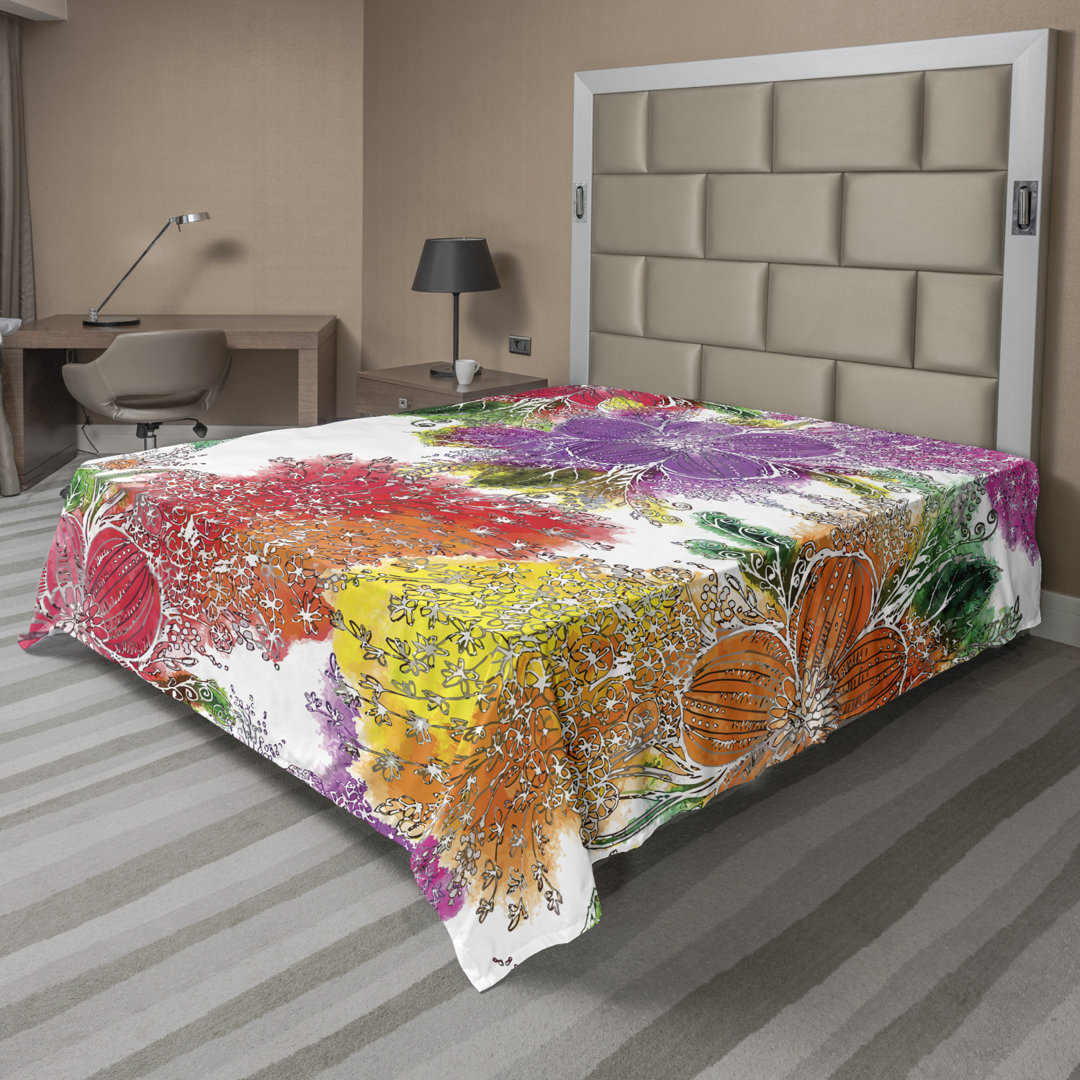 Microfiber No Pattern And Not Solid Color Flat Sheet Ambesonne