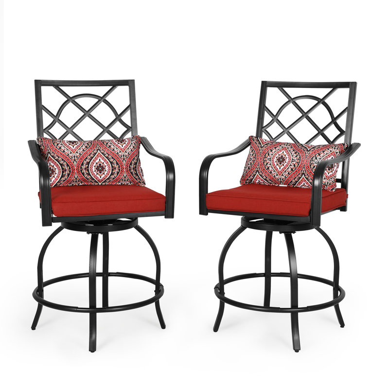 Jayc 24â?? Patio Bar Stool with Cushion