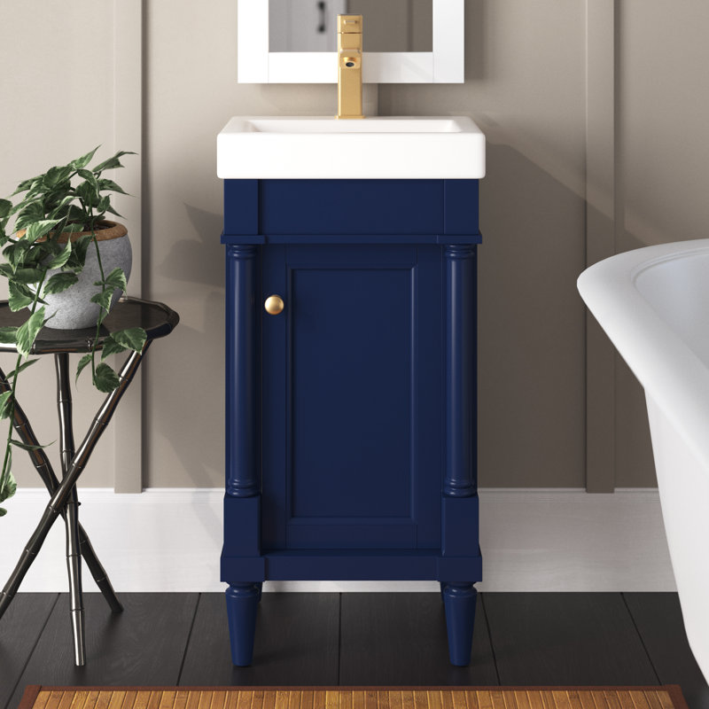 Esperanza 17.5'' Single Bathroom Vanity with Ceramic Top, Blue