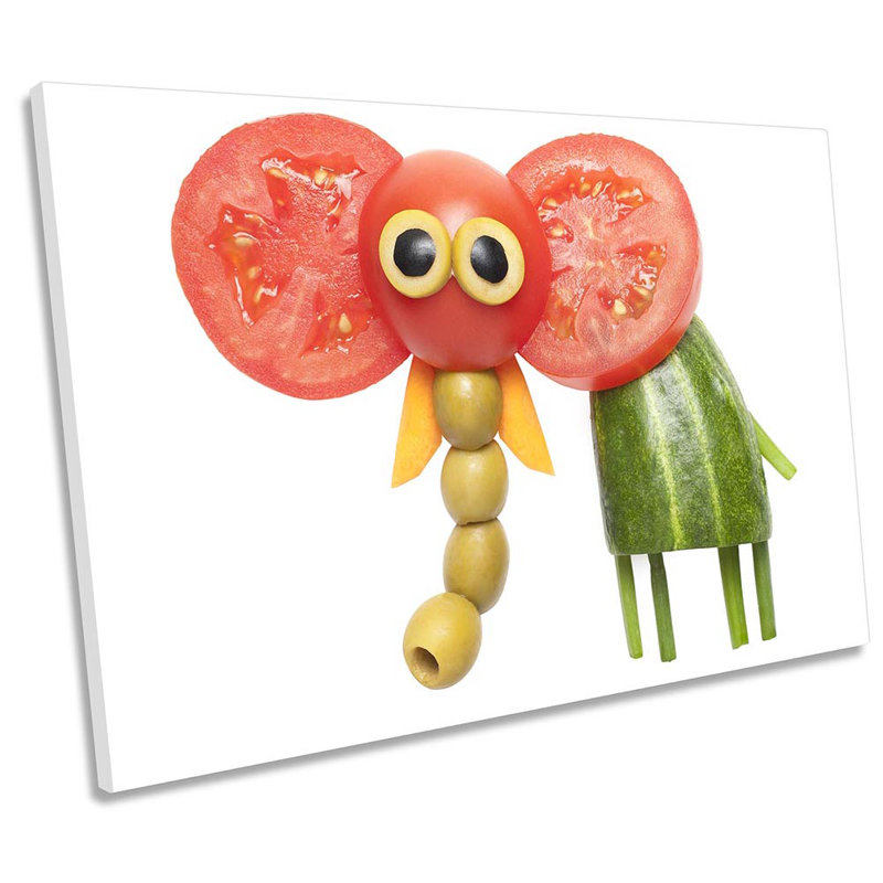 Funny Elephant Kitchen - Wrapped Canvas Print, 61cm H x 91.4cm W x 4cm D