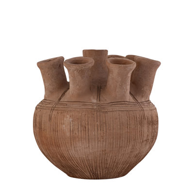 Terracotta Vase Dia 7.5" X 7" H