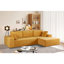 Canapé modulaire convertible, confortable à 4 places en velours côtelé doux jaune gingembre, canapé-lit avec rembourrage en mousse complète, pour des espaces de vie flexibles, orienté vers la droite, aucune zone de canapé en velours côtelé ne nécessitant d'assemblage,-54941313-54941314
