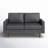 Dover 58" Vintage Distressed Faux Leather Loveseat, Mid-Century Modern Couch for Small Spaces-1615739454