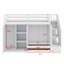 Lit mezzanine avec tablettes, armoires et tiroirs-1232381226
