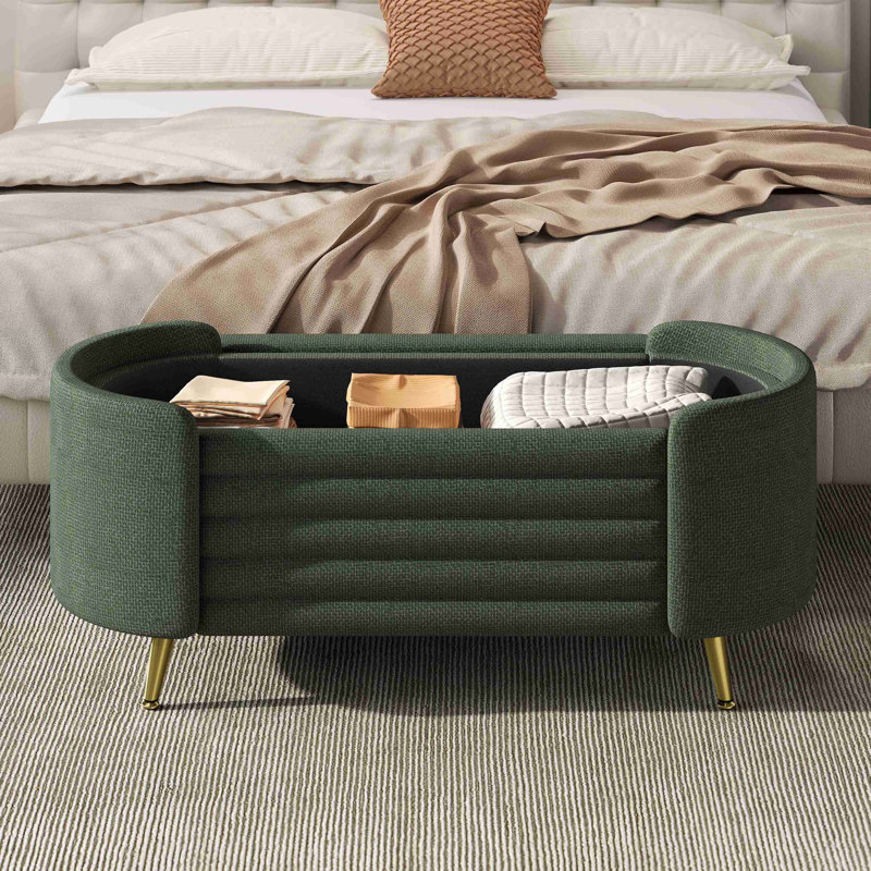 Repose-pieds moderne avec rangement et repose-pieds, Vert