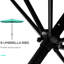 Parasol rectangulaire extérieur de 1,98 m x 3,05 m, protégé, système de manivelle et d'inclinaison pratique, couleur turquoise, toile de protection 50+ couches, facile à incliner.