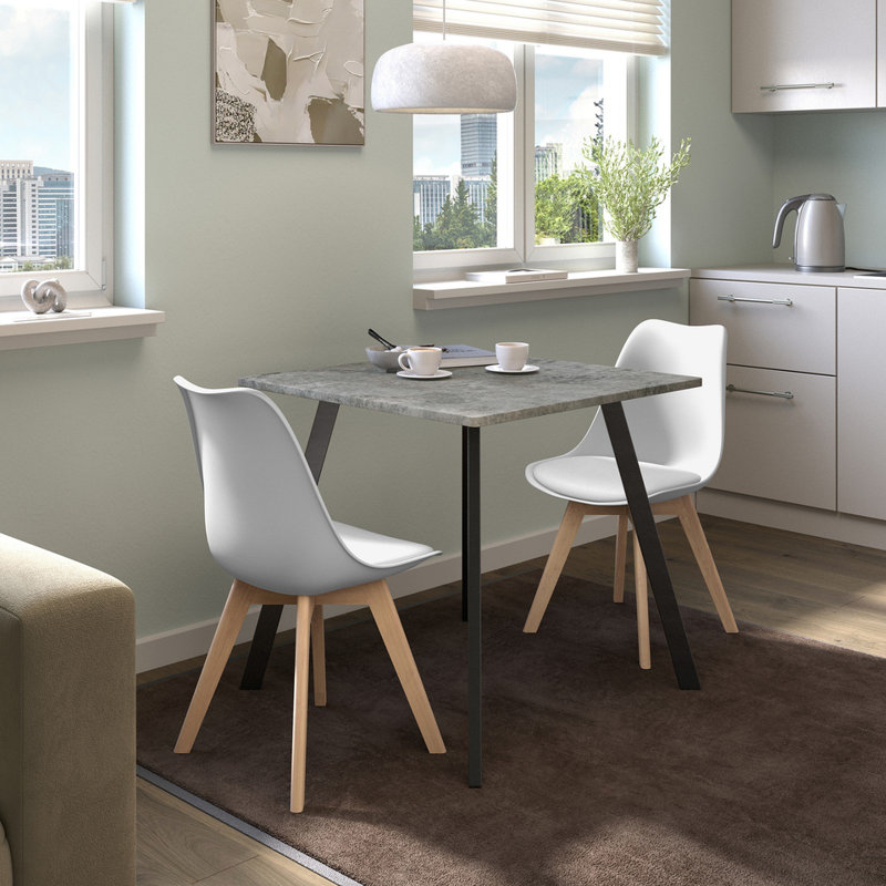 2 - Person Dining Set, Concrete / Yellow