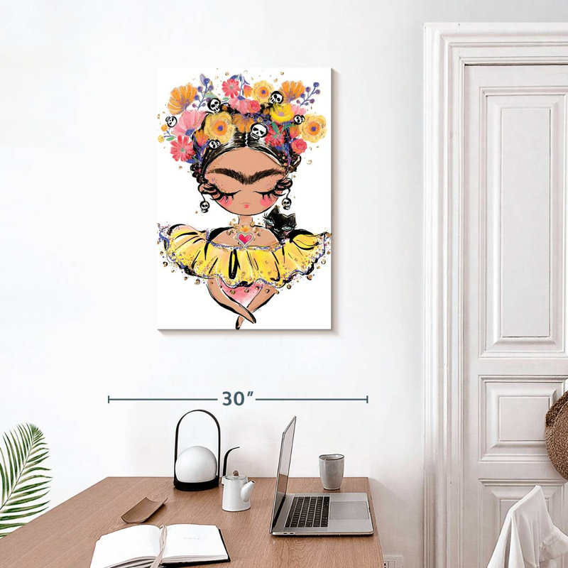 Caricature de Keiraleigh, Frida Kahlo, H 30 po x l 20 po
