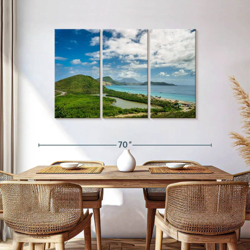 Vue de Nicci de l'île Saint-Kitts, H 36 po x l 57 po