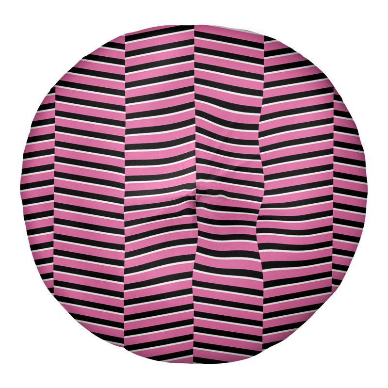 Coussin de sol à rayures fracturées, 26 po x 26 po, Rose