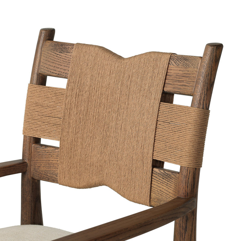 Tova Upholstered Arm Chair, Bergamo Parchment/Light Buff/Natural