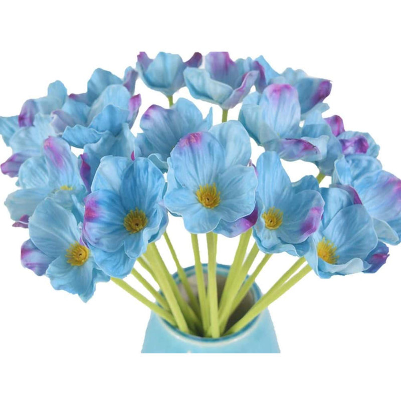 Mélange de fleurs artificielles, Bleu