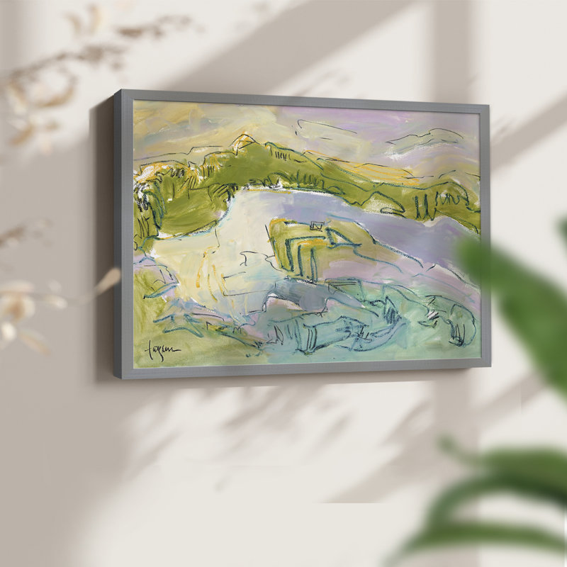 Treasured Island -Framed Print - Restickable, H 16 po x l 20 po, Gris