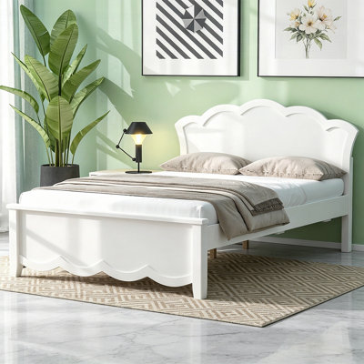 Sturdy Wood Platform Bed with Headboard, No Box Spring Required, Easy Assembly