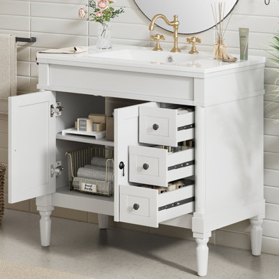36" Great Bathroom Vanity With Ceramic Top