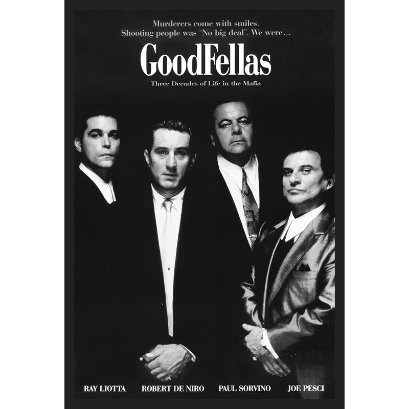 GoodFellas, film en noir et blanc, impression sur papier