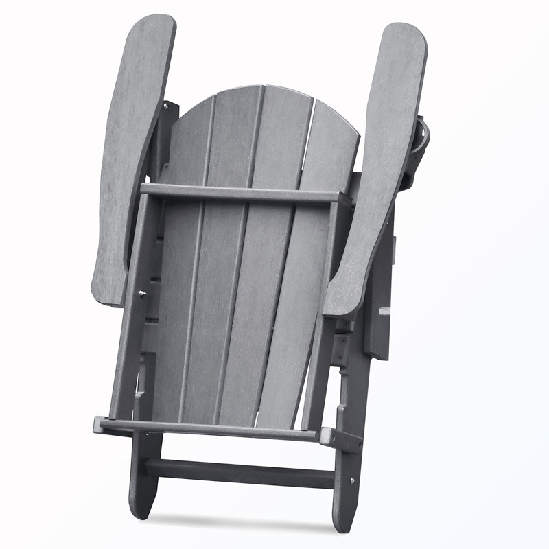 Folding Outdoor Adirondack Chair, Gray