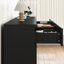 Commode blanche à 9 tiroirs pour la chambre à coucher, commode large moderne sans poignées, commode de rangement en bois pour le salon, couloir, entrée-1090795376
