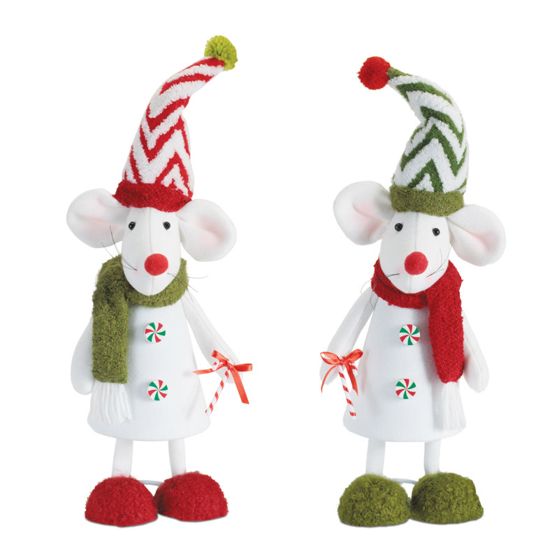 Holiday Plush Mouse Figurines
