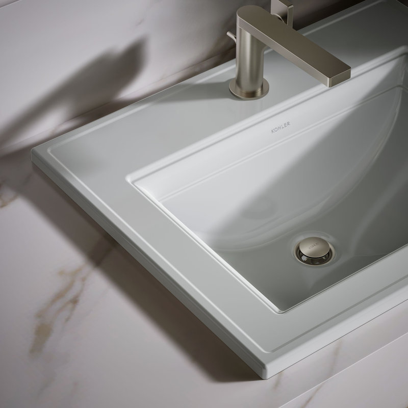 Memoirs® Stately Drop-in Bathroom Sink, Ice Gray, Single Hole