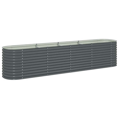 Manningtree vidaXL Garden Raised Bed Galvanized Steel, Garden Planter for Flowers and Planters, Raised Flower Bed, Weather-resistant