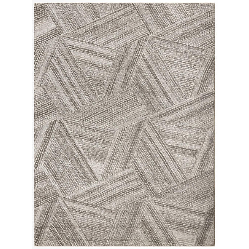 Marut Hand Tufted Geometric Area Rug in Light Beige, Rectangle 5' x 8'