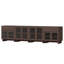 Ensemble de rangement modulaire Almaguer 4 pièces avec 2 tiroirs, 8 portes vitrées, étagères réglables et fini grain de bois, noyer brun-690472358-690472379