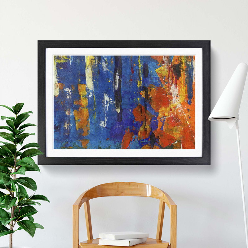 Abstract Vol.470 by S.Johnson - Single Picture Frame Painting, Black Framed, 45cm H x 63cm W x 2cm D