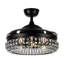 Harney 42" 3 - Blade Retractable Blades Crystal Ceiling Fan with Remote Control and Light Kit Included