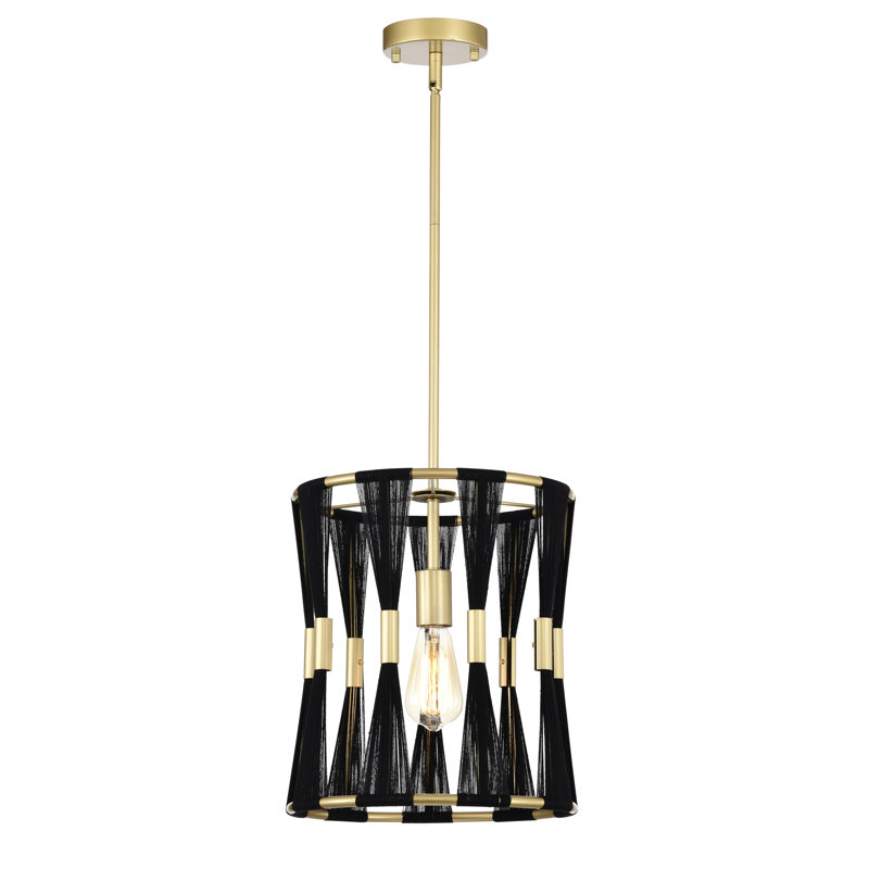 Luminaire suspendu cylindrique de style lanterne à 1 lumière Finlan