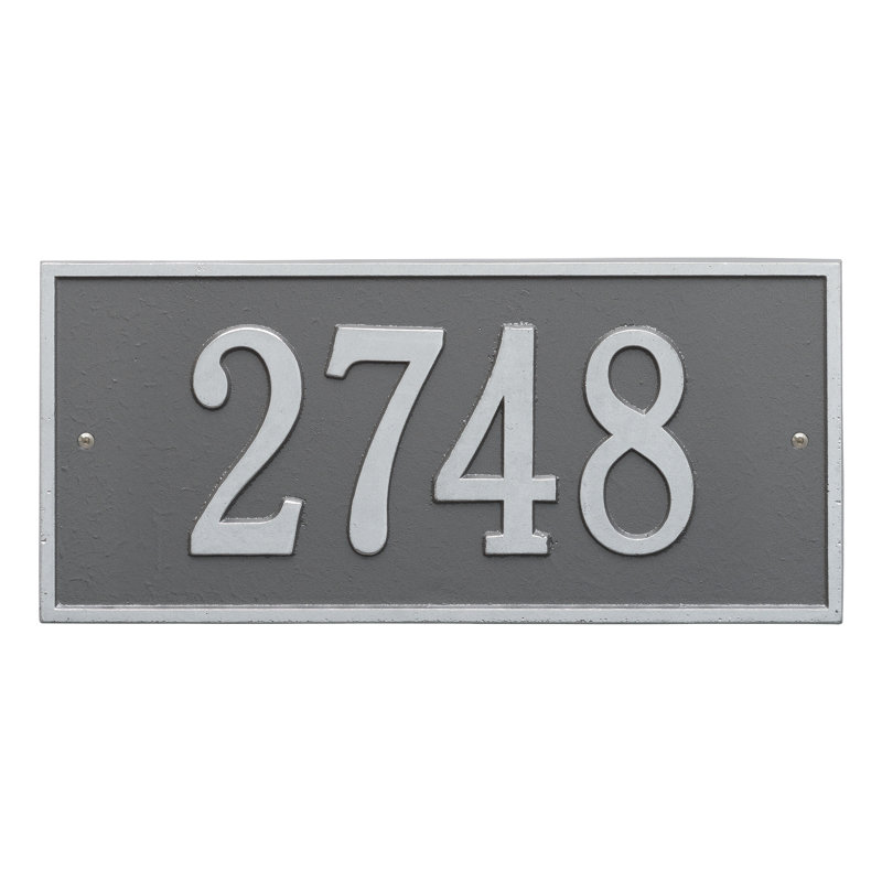 Hartford 1-Line Wall Address Plaque, Pewter and Silver, Yes