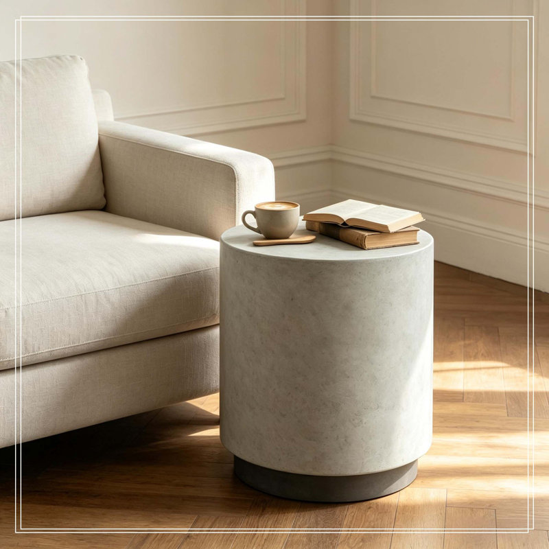 Table de bout ronde minimaliste, table d'appoint contemporaine, table basse élégante