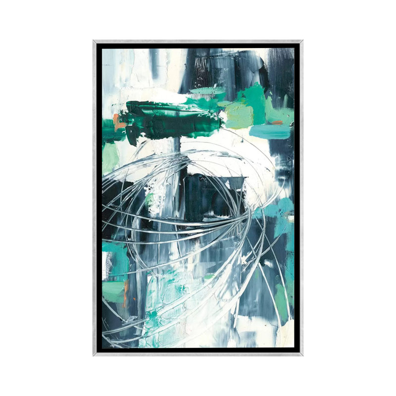 Reproduction d’art, "dispersion Light I" par Ethan Harper, H 26 po x l 18 po x 1,5 po, Toile avec cadre argenté, Pas de tapis