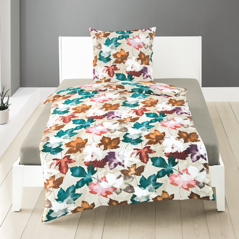 Floral Duvet Cover Set with Pillowcases, 155 x 220cm Duvet Cover + 1 Pillowcase
