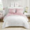 Ensemble de draps 100% coton à pois rose