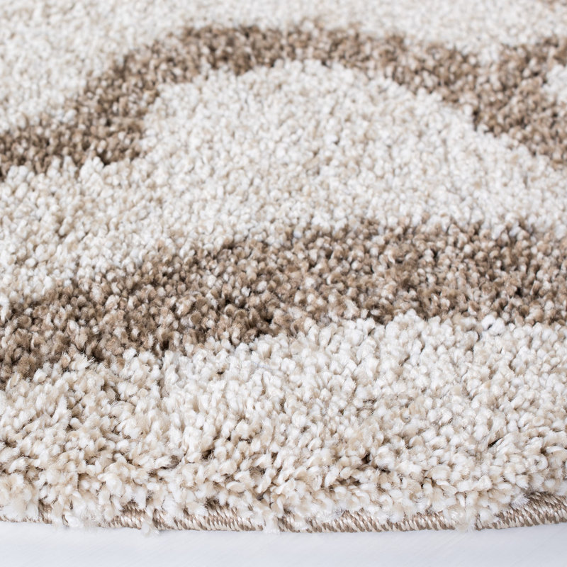 Ellyona Florida Shag Performance Geometric Rug, Round 5'
