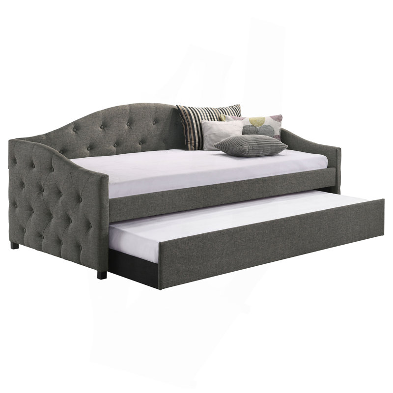Lit de jour simple tapissier avec couchette Tremont Grey