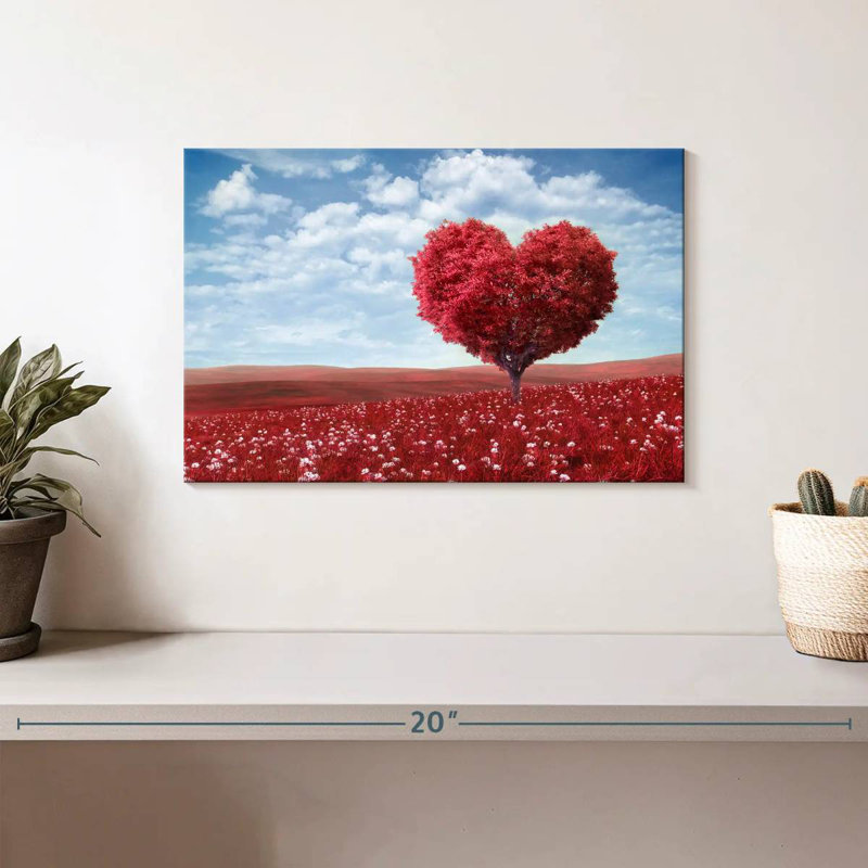 Harnek Red Tree Heart, 8" H x 12" W