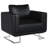 Braedyn Armchair Modern Lounge Chair Single Sofa with Chrome Feet Leather-1937516489