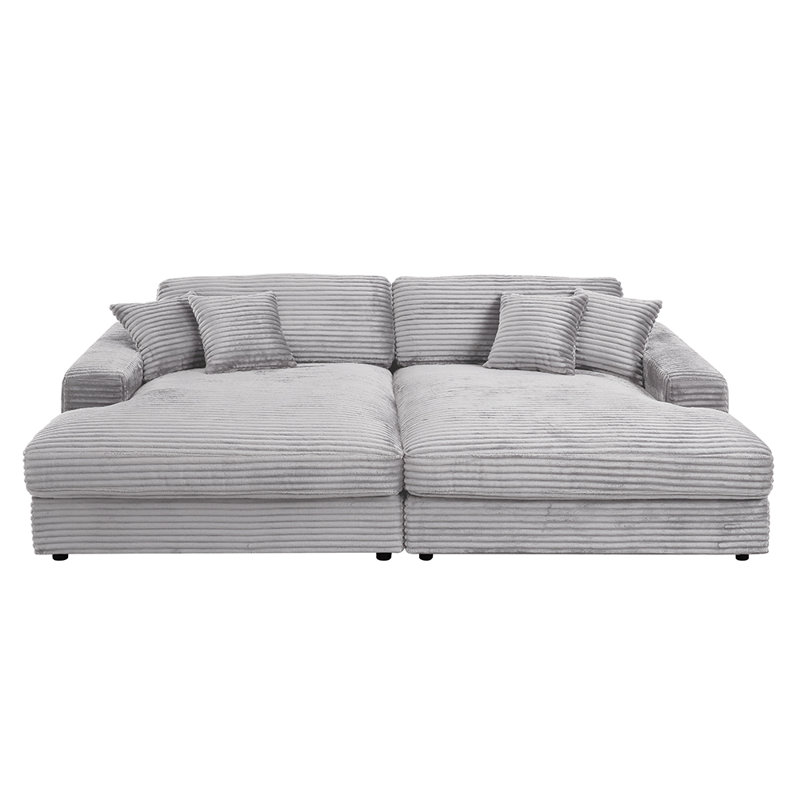 Canapé modulaire Eriksen avec 4 coussins, Gris clair
