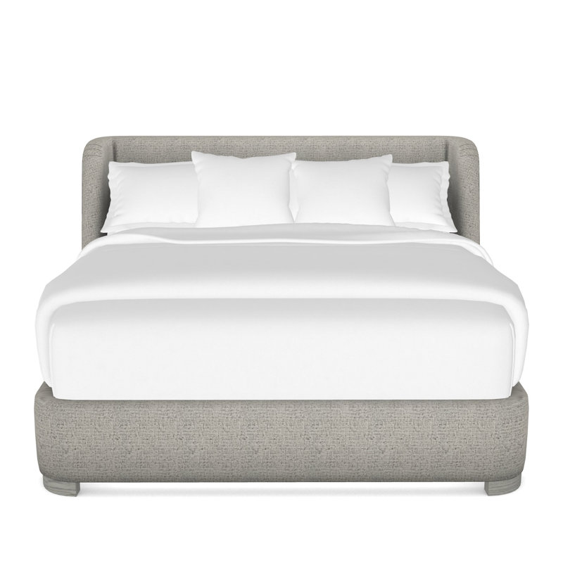 Tansy Solid Wood Wingback Bed, King, Dove Gray, Tuck Graphite