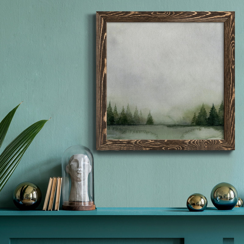 " Timberline I " Painting Print, 35.5" H x 35.5" W x 1.5" D, Walnut Framed