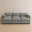Canapé 3 places imperméable en chenille avec trois poufs amovibles-897109280